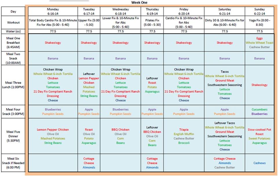 21 Day Fix Sample Meal Plans - Fueled For Fitness
